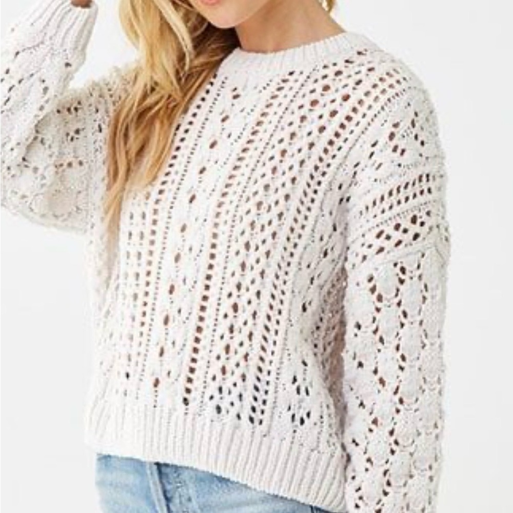 Forever 21 White Knit Sweater